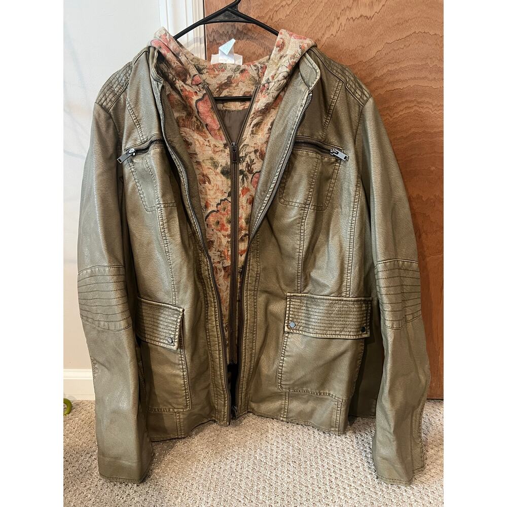 Vintage Leather and Floral Jacket